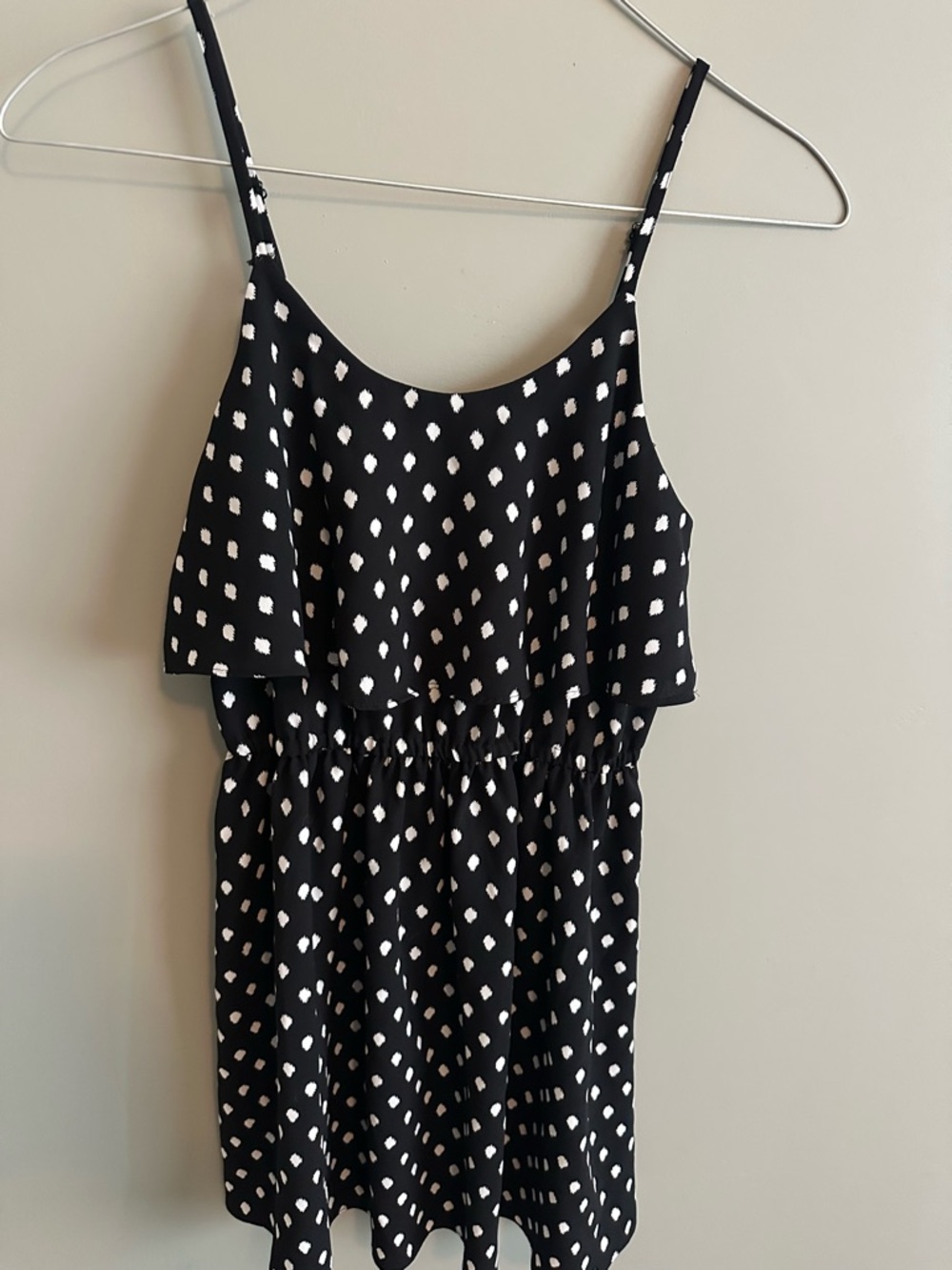Black and White Polka Dot Spaghetti Strap Dress